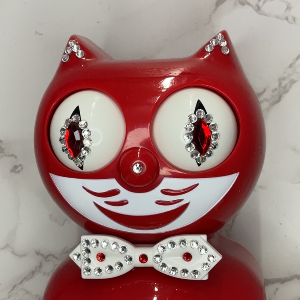 Jeweled Scarlet Red Kit-Cat Klock clock SUPER RARE